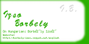 izso borbely business card
